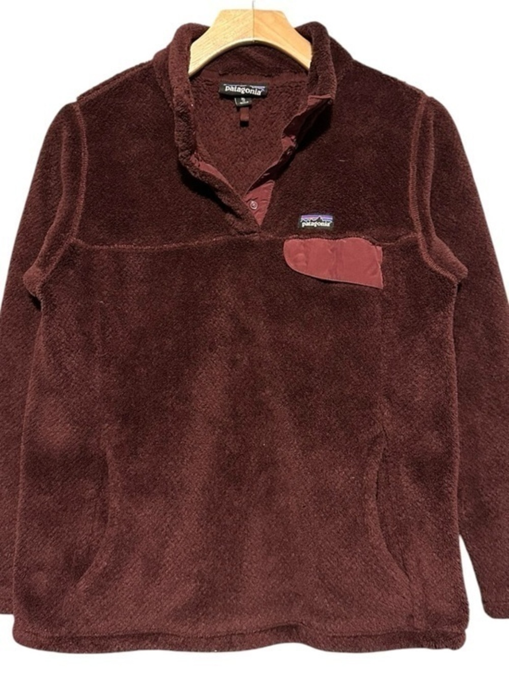 Patagonia Girl’s XL 14 Burgundy Re-Tool Snap-T Pullover Plush Fleece Pullover